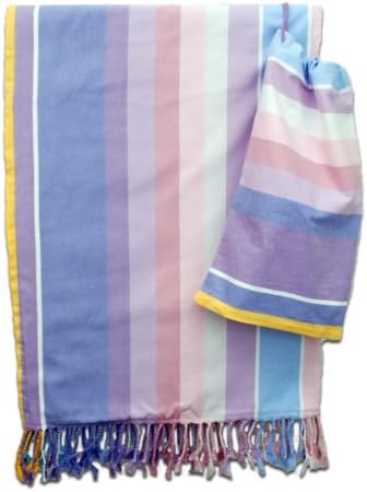 Laguna Double Sided Smart Turkish Towel 35" X 59" Lilac for Bath&Beach,Spa,Fitness,Baby Wrap,Throw