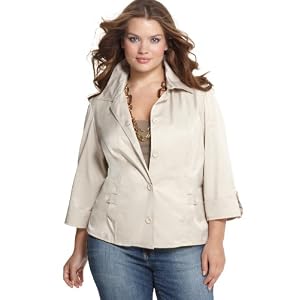 Buy Charter Club Plus Size Jacket, Three Quarter Button Tab Sleeve by Charter Club