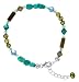 Sterling Silver Turquoise and Swarovski Crystal 7 7.5 8 8.5 Adjustable Bracelet With Lobster Clasp