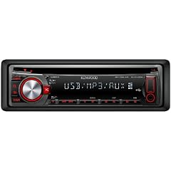 Kenwood KDC-415UR CD-MP3-Tuner (Front-USB und AUX-In) grau mit roter Tastenbeleuchtung