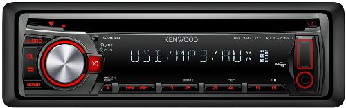Kenwood KDC-415UR CD-MP3-Tuner (Front-USB und AUX-In) grau mit roter Tastenbeleuchtung