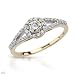 Solitaire Plus Ring With Precious Stones - Genuine Clean Diamonds Beautifully Crafted in 14K Yellow Gold- Size 7 (Size 7)