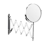 Axxentia Bad 282802 Miroir mural grossissant, chrom�, rond Diam�tre de 17 cm Grossissement 3 fois Se d�plie jusqu'� 57 cm (Import Allemagne)