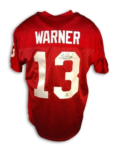 Kurt Warner Autographed/Hand Signed Arizona Cardinals Red Reebok Authentic Jersey