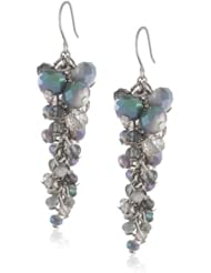 Kenneth Cole New York "Urban Smoke" Faceted Cherry Bead Linear Drop Earrings