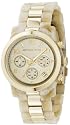 Michael Kors Mk5139 Ladies Sport Chronograph Champagne Dial Horn And Gold Toned Bracelet