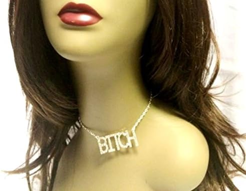 Desire Fashions Women's Rhinestone Bitch Necklace Costume Accessory Jewelry