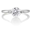 Sterling Silver Ring Round Cubic Zirconia CZ Solitaire Engagement Ring