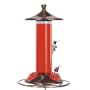 Birdscapes 710 Brushed Metal 12-Ounce Glass Hummingbird Feeder