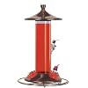 Birdscapes 710 Brushed Metal 12-Ounce Glass Hummingbird Feeder