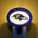 Art Glass Nightlight - Ravens (4.25 x 4.25 x 16.5)