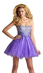 Sweetheart Polyester Beaded Babydoll  Dress