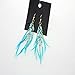 Idealway Blue Resin Beads Feather Long Dangle Earrings for Women Jewelry