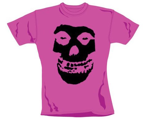 Black Skull - T-Shirt Skinny Pink (M)