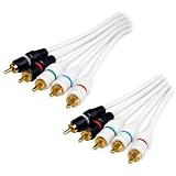 Cables Unlimited AUD-1380-12W Component Video and Audio Cable (12 Feet, White)
