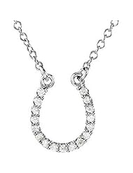 Platinum Diamond Horseshoe Necklace - 0.08 Ct. -- LIFETIME WARRANTY
