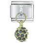 December Blue Zircon Color Ball Dangle Italian Charms