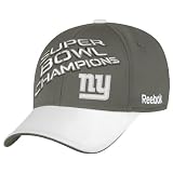 NFL Men's New York Giants Super Bowl Champions Locker Room Hat (Charcoal Grey, One Size Fits All)