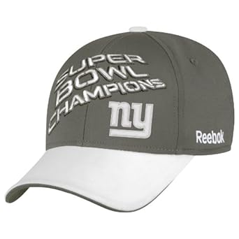 NFL Men's Ny Giants Super Bowl Champions Locker Room Hat (Charcoal Grey, One Size Fits All)