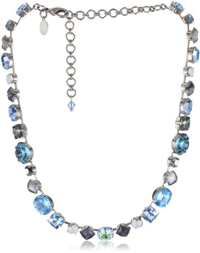 Sorrelli "Salt Water" Bold Multi Shaped Large crystals Necklace, 14" + 4"extender