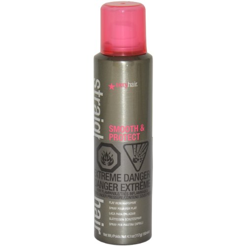 Straight Sexy Hair smooth & Protect Flat Iron Hairspray by Sexy Hair for Unisex - 4.1 Ounce Hair Spray
