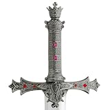 Sporting Goods : King Arthur Medieval Sword Royal Excalibur Silver Crown with Sheath