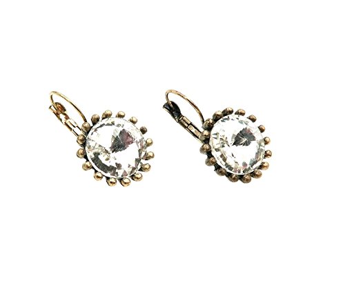 Fundasy White Crystal Venus Flytrap Beautiful Earrings