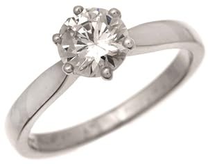 Bague Femme Solitaire Fiancailles Or Blanc 750/1000 et Diamant Brillant 2.00 Carat JK-I3 Taille 52