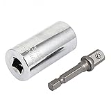 uxcell　マルチフィットソケット　金属　シルバートーン　 138g　ユニバーサル　アダプタ　一つ入り