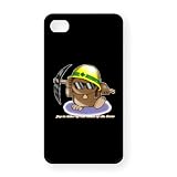 モグラ「額に汗して労働する喜び」 iPhone4オリジナルケース(ブラック)