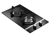 Premier Range 2 Ring 30cm Black Glass Built in LPG Gas Hob A-Series Pro