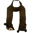 Winter Hand Knit Owl Animal Face and Tail Long Scarf Shawl Ski Hat with Pockets