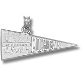 Univ Of Michigan M Mich& Michigan Pennant Pendant (Silver)