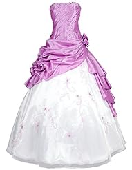 Strapless  Sequined Lace-Up Beaded Sleeveless Organza/Satin Floor Length  Ball Gown Prom Dress/Quinceanera Dress/Party Dress 