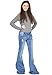 Glamour Outfitters 60s 70s Ripped Distressed Denim Flared Jeans - Blue