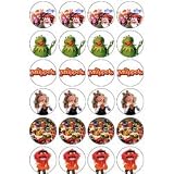 The Muppets style 24 Edible Wafer Paper Fairy/Cup Cake Toppers on an A4 sheet - Birthday Cake and Party Idea