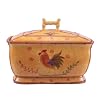 Bamboo Rooster Kitchen Bread Box Keeper Toast Jar