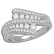 14K White Gold Diamond Ring - 0.63 Ct.