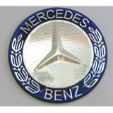 Mercedes Benz (Blue with Silver Trim Logo) Steering Wheel Emblem 52mm by Mercedes-Benz