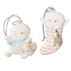 Baby's 1st Christmas Snow Angel Boy and Girl Set of 2
