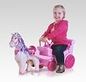 Kinderfahrzeug - Pferd mit Wagen batteriebetrieben 100x45x25cm
