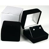Earring Gift Box Black Velvet Flocked Jewelry Display