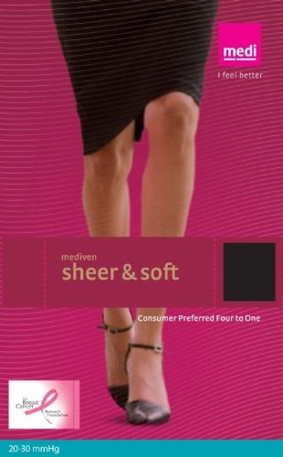 Mediven Sheer and Soft Pantyhose, Petite, Closed Toe, 20-30 mmHg, II, Natural, 1/Ea, MDV43502