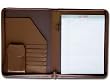 Chocolate Brown Leather Deluxe Zip-Around Padfolio