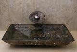 KIVGS99 Bathroom Lavatory Glass Vessel Sink with drain and mounting ring