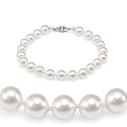 Genuine Swarovski Crystal Pearl Bracelet - White (8mm)