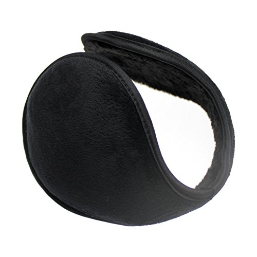RECHERE Unisex Earmuffs Earwarmers Winter Warm Behind head Wrap Around Ski Grip(Black)