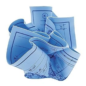 Crumpled Blueprint Paperweight
