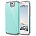 HTC One A9 Case, RANZ Grey with Aqua Blue Hard Impact Dual Layer Shockproof Bumper Case For HTC One A9