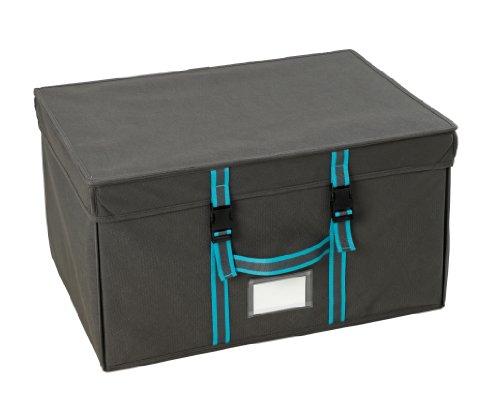 Wenko 7450010100 Vakuum Space Box S - mit Vakuum-Tasche, atmungsaktives Vlies, 40 x 25 x 40 cm, anthrazit-t&uuml;rkis